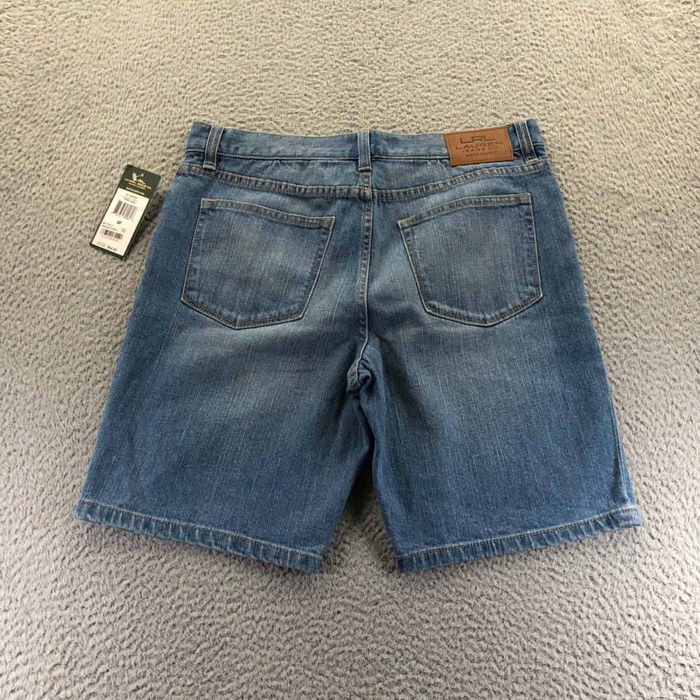 Lauren Ralph Lauren Shorts Womens 8P Blue Denim Mom Stretch Bermuda 8" Jeans New